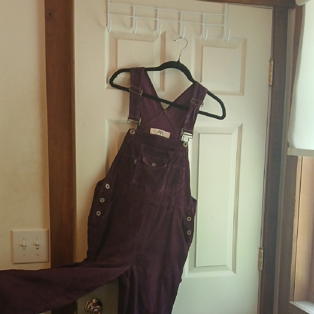 Purple Corduroy Overalls with Classic Bib Design